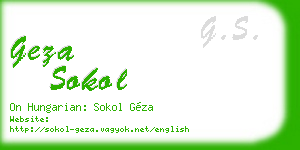 geza sokol business card